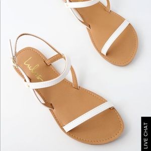 White Flat Sandals